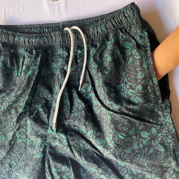 Athletic Works Men’s Swimming Trunks Size 32-34, Hawaii Floral Tropical Green - Picture 6 of 7